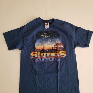 Harley Davidson Blue Sturgis Rally T Shirt Sz Med